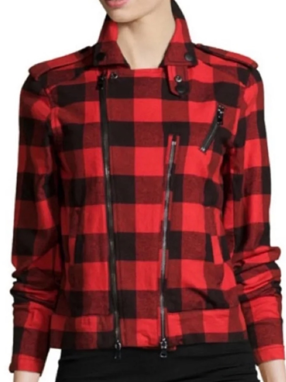 HUDSON Plaid Moto Jacket
